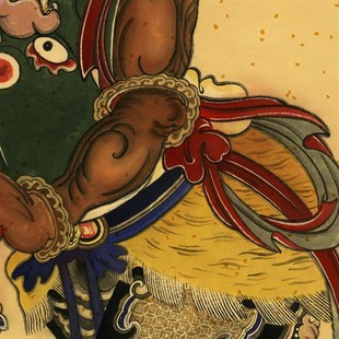 哼哈二将2024对联财神门神贴杨柳青春节装饰仿木板乔迁之喜新年画