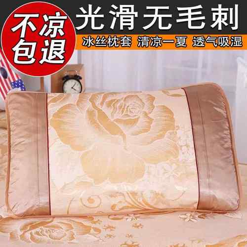冰丝凉席枕头套夏凉枕套一对装家用单个成人枕芯内胆套48cmx74cm