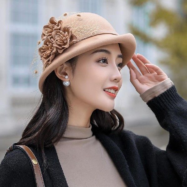 中老年蓓蕾帽帽子女秋冬贝雷帽