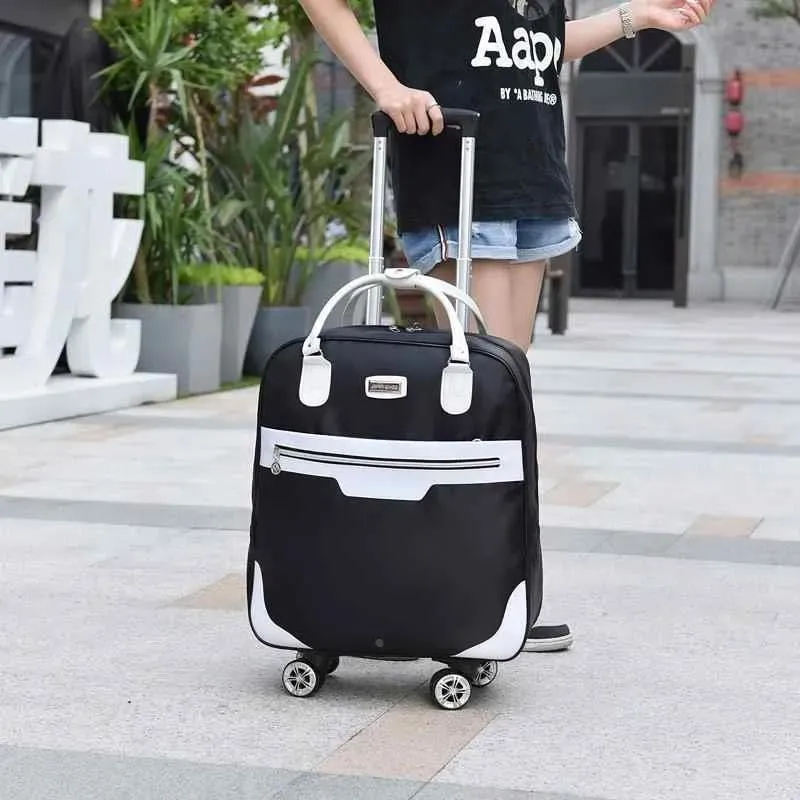 手提万向轮女拉杆旅行箱包短途出差20寸登机便携牛津时尚潮行新品