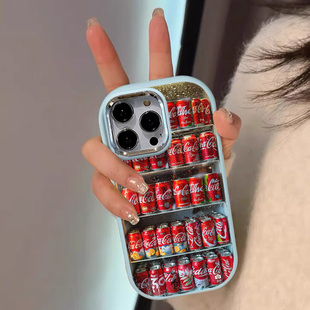 适用苹果16promax手机壳15新款iphone14高级感13pro创意12冰镇可乐118plus时尚7硅胶x半包x男女xr保护套max潮