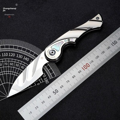 长衫器节翼影幻珀口袋刀ZDP189夹钢大马K士革滑轮快开钛合金镜面