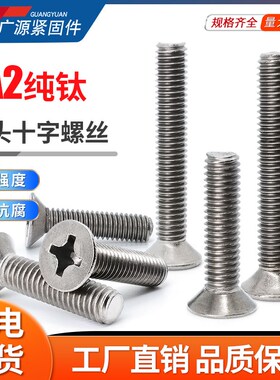 钛螺丝钛合金沉头十字螺丝平头锥形机牙GB819螺钉M2MO3X8M4X10M5M