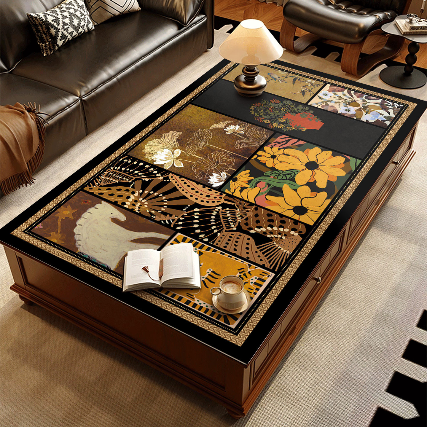 茶几桌垫防油防尘防水复古高级感客厅家用茶桌垫桌布桌面保护垫子,居家布艺,桌布,淘宝优惠券,粉丝福利购,淘宝优惠卷