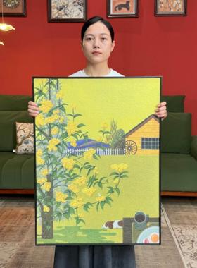 现代简约小清新花卉客厅装饰画原木奶油风G019马蒂斯绿色6080