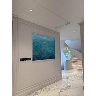 意式轻奢极简风客厅装饰画蓝色星空高级感治愈系电表箱盒遮挡挂画