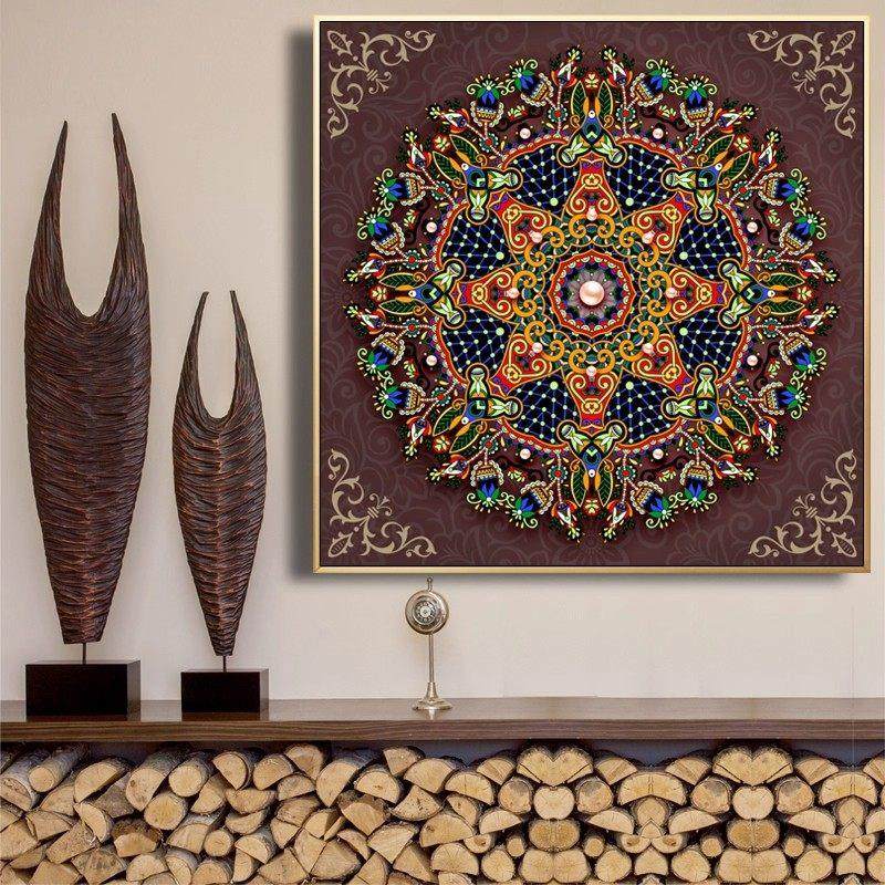 唐卡挂画西藏式民族风高级感客厅墙面装饰画酒店餐厅玄关走廊壁画