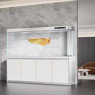 yee鱼缸客厅2024新款 大型办公室高端超白金晶水族箱底滤龙鱼缸