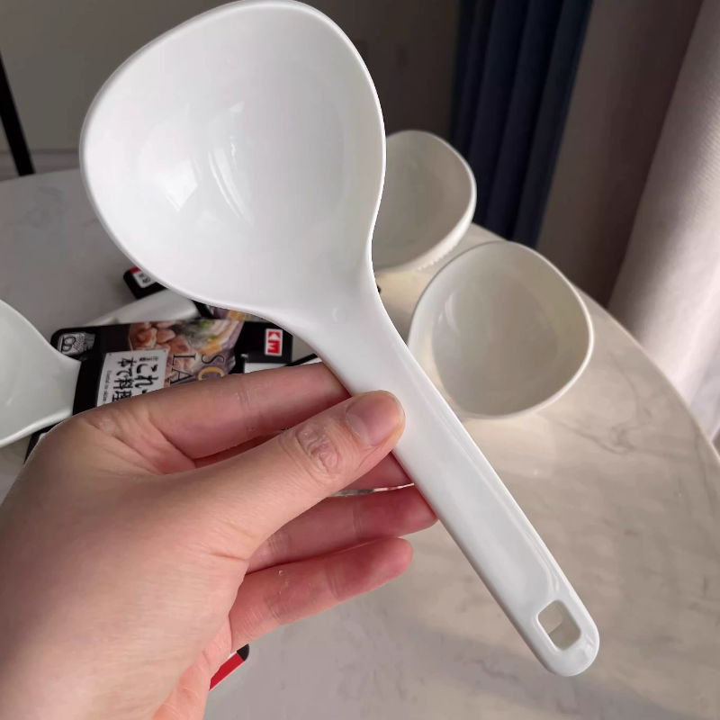 家用日本食品级日式耐高温汤勺短柄塑料家用厨房勺子稀饭伤煲不烫