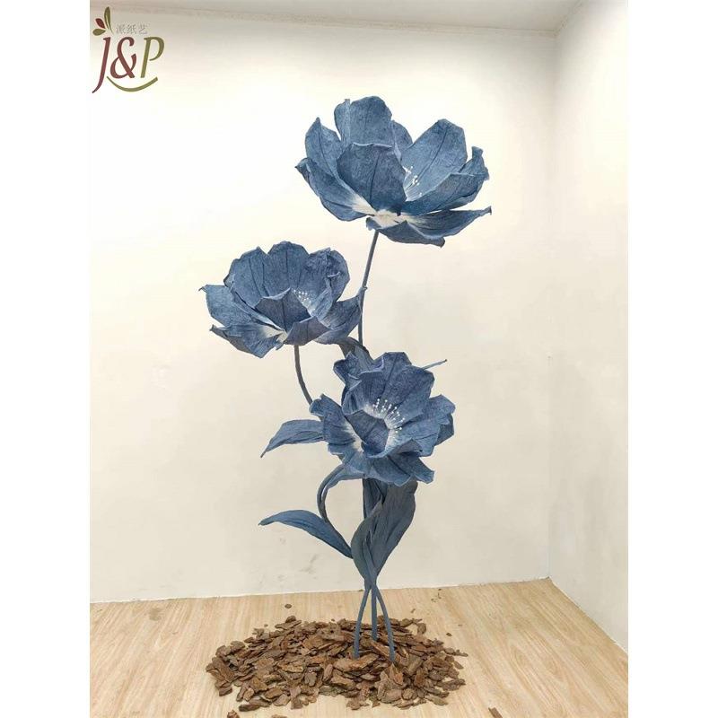大型站立式珍珠兰花纸花婚礼路引橱窗美陈商场网红打卡婚庆纸艺花