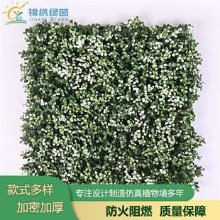 饰墙尤加利隔档通道配材仿真植物墙绿植 白尖金钱造景室内外绿植装