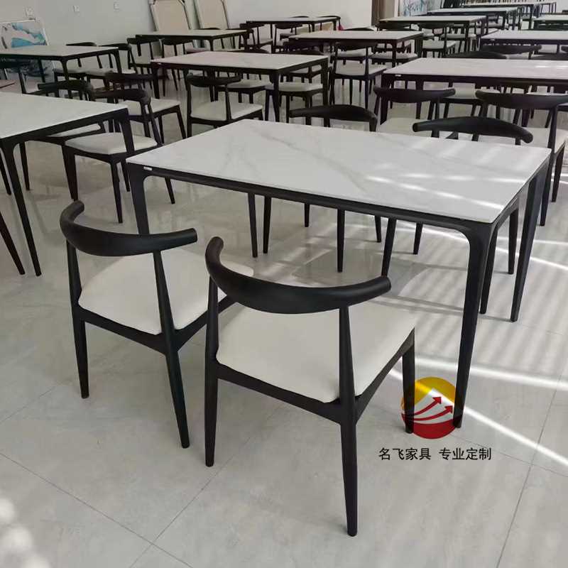 饭堂餐厅桌椅单位员工食堂国企四人位分体餐桌椅组合学校铝合金桌