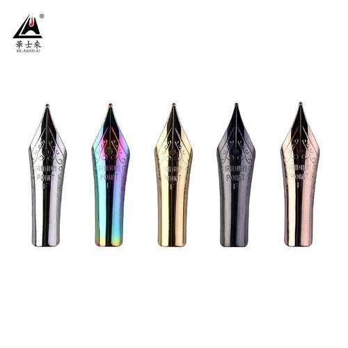 26通用钢笔尖总成五种笔头炫彩EF尖钛黑F尖金色M尖小翘尖美工弯尖