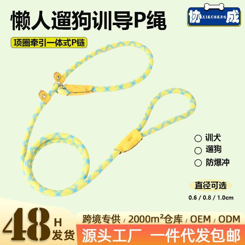 防爆冲狗狗牵引绳中大型犬通用安全狗链项圈遛狗P链p绳子宠物用品