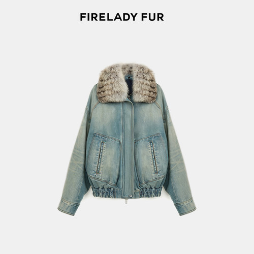 【CHIC PARKA】付智恩 暖雾玻璃 Sagafurs彩狐领牛仔派克皮草外套
