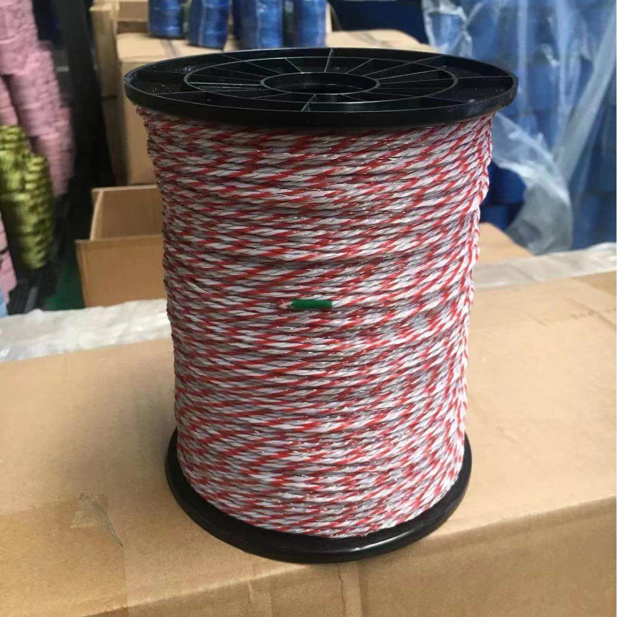 源头厂家直供电子围栏牧场专用通电绳通电线6根304不锈钢丝15根