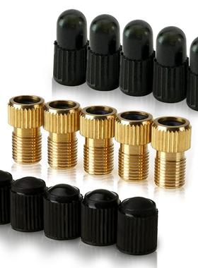 15pcs自行车气门转换头套装 法嘴转美嘴 气嘴转换嘴铜直纹 气嘴帽