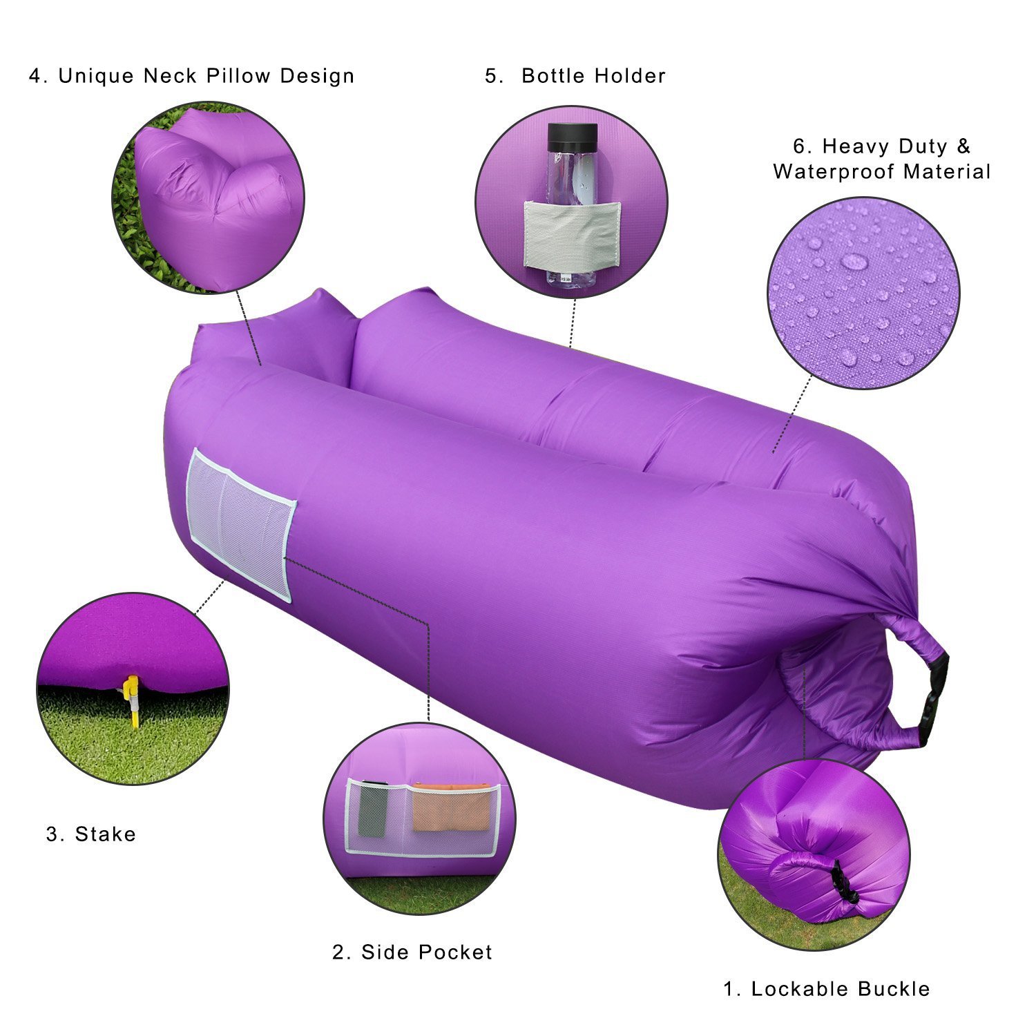 厂家直销户外懒人充气空气沙发躺椅便携可折叠睡袋床