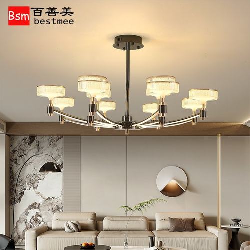 新款现代简约客厅吊灯北欧轻奢铝材大厅主灯饰极简书房卧室餐厅灯
