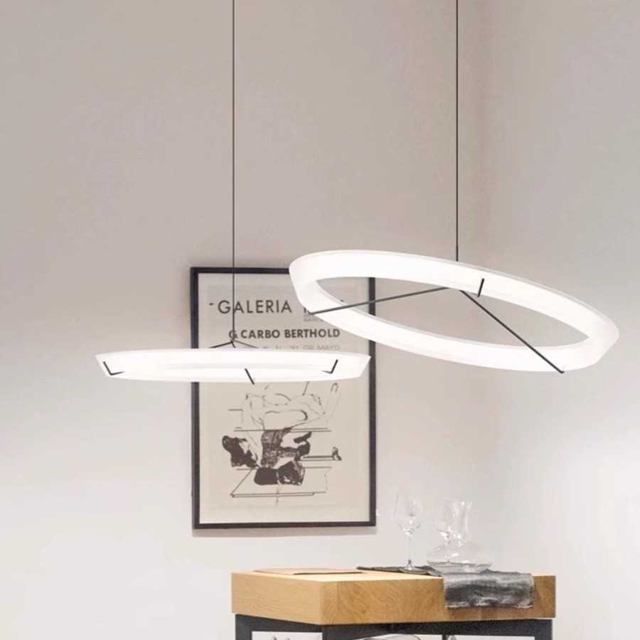 西班牙Vibia简约餐厅吊灯设计师艺术北欧别墅客厅卧室圆环LED灯具