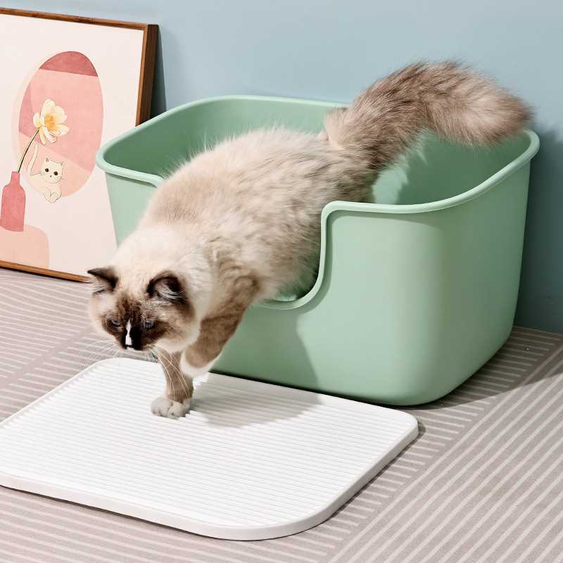 大号猫砂盆 巨黄油猫砂盆工厂防外溅半封闭猫厕所全开放式用