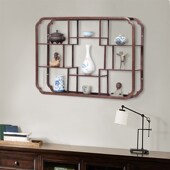 壁挂式 茶壶架仿古挂墙圆形置物架 实木博古架鸡翅木多宝阁榫卯中式