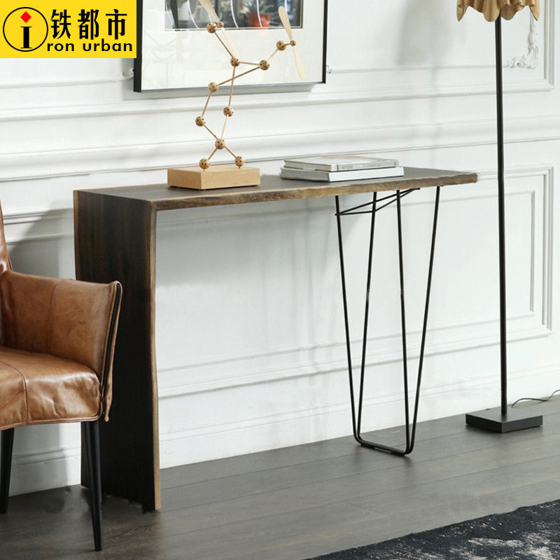 美式简约实木复古吧台桌家用靠墙咖啡桌铁艺酒吧高脚桌酒吧桌,商业/办公家具,酒吧台,淘宝优惠券,粉丝福利购,淘宝优惠卷