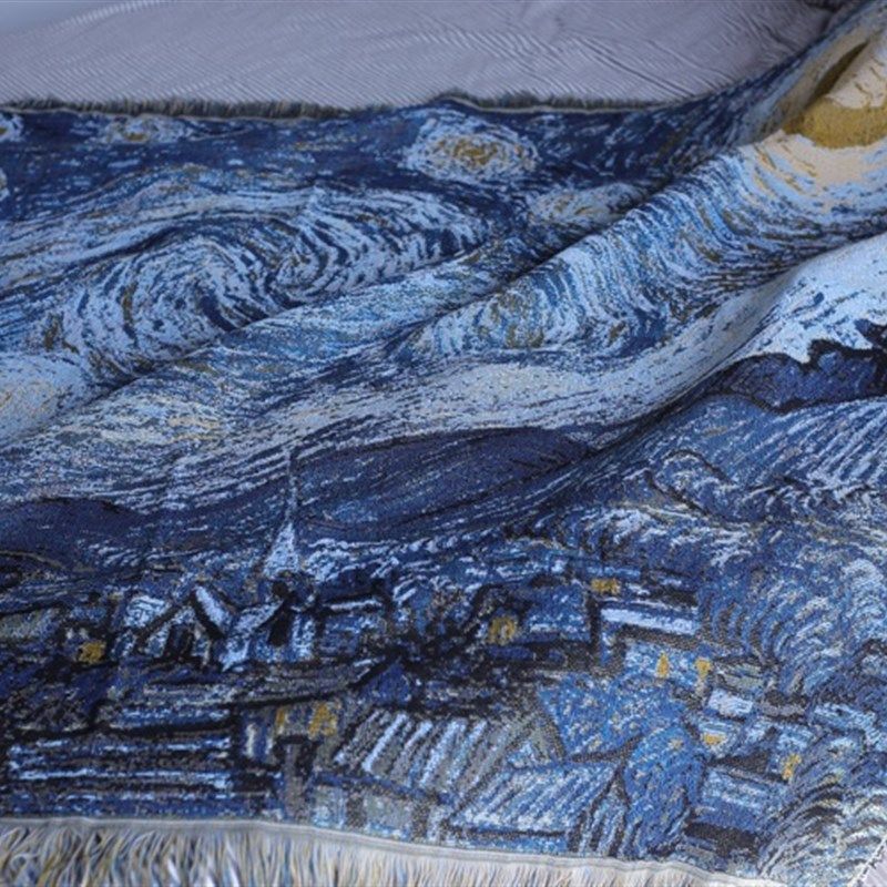 梵高星空毛毯沙发毯沙发巾挂毯装饰毯布艺地毯,床上用品,休闲毯/毛毯/绒毯,淘宝优惠券,粉丝福利购,淘宝优惠卷