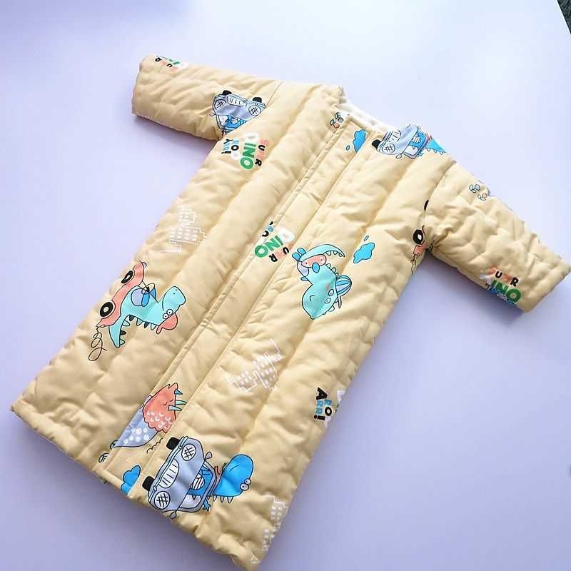 儿童纯棉花手工睡袍秋冬季加厚款宝宝睡袋纯棉质中大童小孩家居服