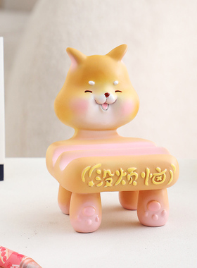 萌宠手机架小摆件卧室书房桌面办公桌工位小动物装饰品送人礼物