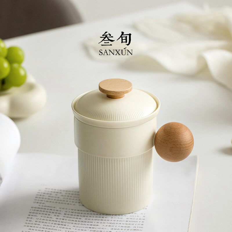 叁旬星屿泡茶杯家用茶水分离陶瓷个人专用高颜值咖啡创意办公室