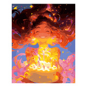 自油自画 生日快乐 数字油画diy手绘手工填充填色减压礼物油彩画