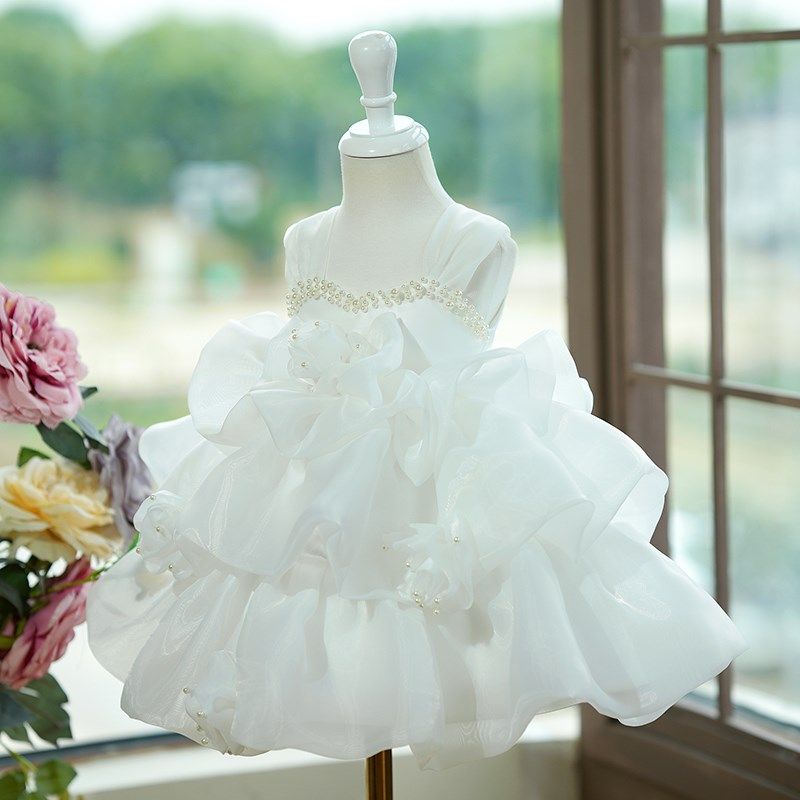 儿童礼服公主裙生日花童晚礼服主持人女童礼服走秀钢琴演奏演出服