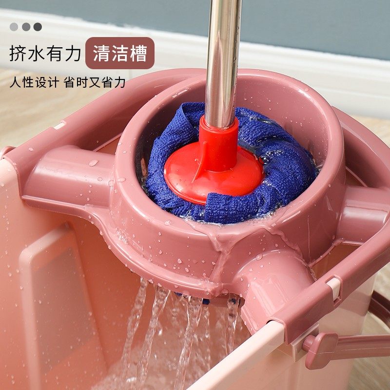 手压带滑轮加厚洗拖把桶挤水桶墩布清洁单桶拖把压干桶家用大容量