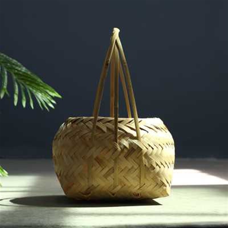 竹编大号提篮鸡蛋篮大果篮带提手竹篮礼品篮买菜篮子筐子竹制品