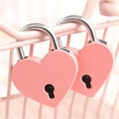 锁头挂锁门锁带钥匙家用行李箱锁同心锁小锁头可爱少女心爱心形锁