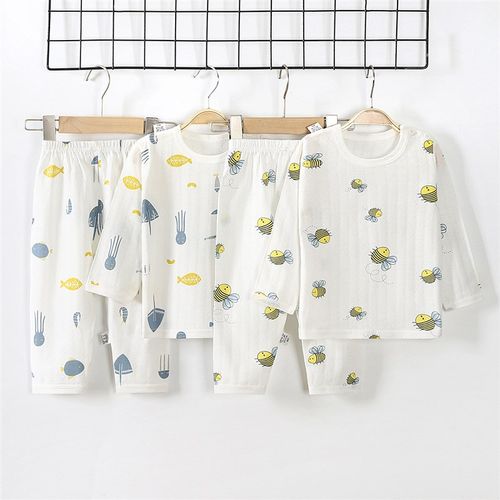 宝宝家居空调套装儿童睡衣薄款夏季衣服纯棉婴儿长袖男童女童春秋