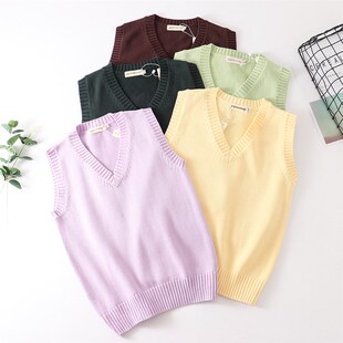 学院JK制服毛衣背心校园制服校服男女针织衫 针织背心毛套头毛衣