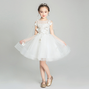 儿童礼服公主裙蓬蓬纱女童模特走秀小女孩婚纱洋气主持人演出服装