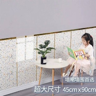 水磨石墙裙贴纸自粘仿瓷砖墙贴速装瓷板pvc铝塑板硬墙纸店铺装修