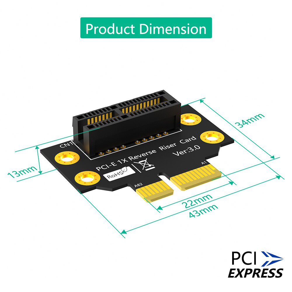 PCI-E x16右转向卡8x4x1x转接卡机箱服务器测试卡电脑显卡1U窄卡
