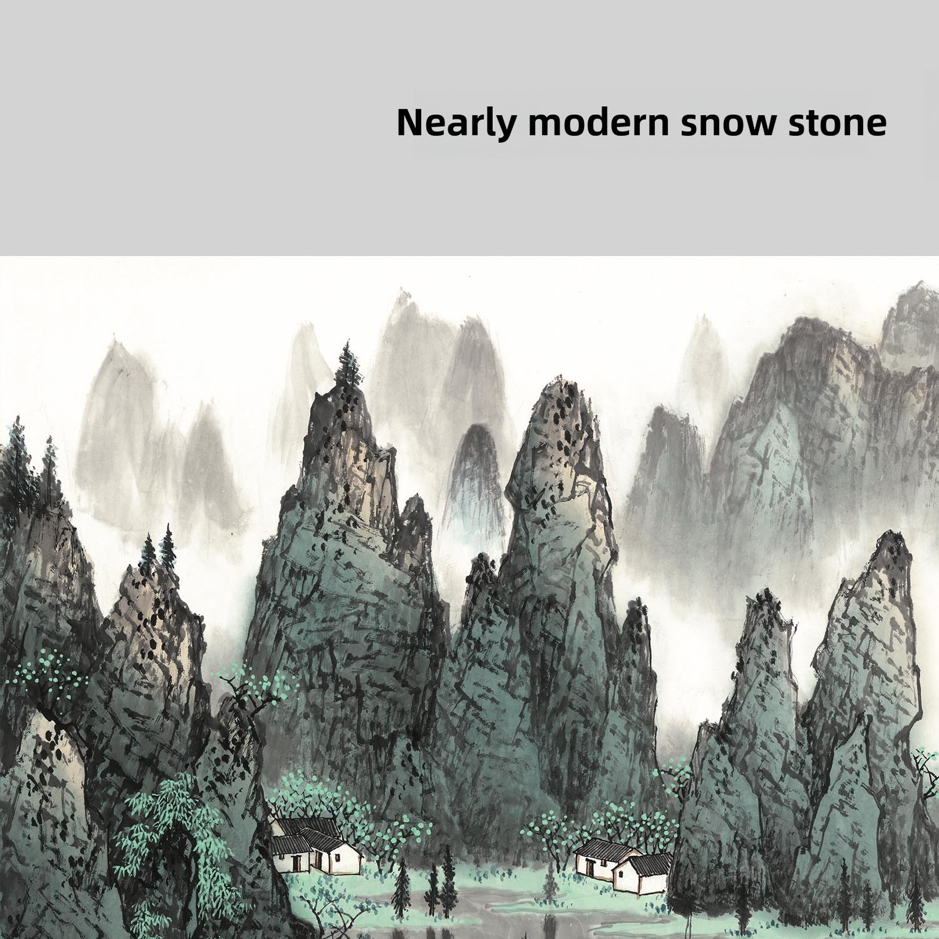 国画山水装饰画近代画家白雪石千峰竞秀高清艺术微喷宣纸装饰画心