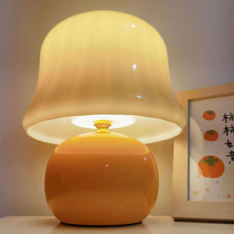 高级感中古蘑菇灯台灯led卧室床头灯网红轻奢2021新款插电式可爱
