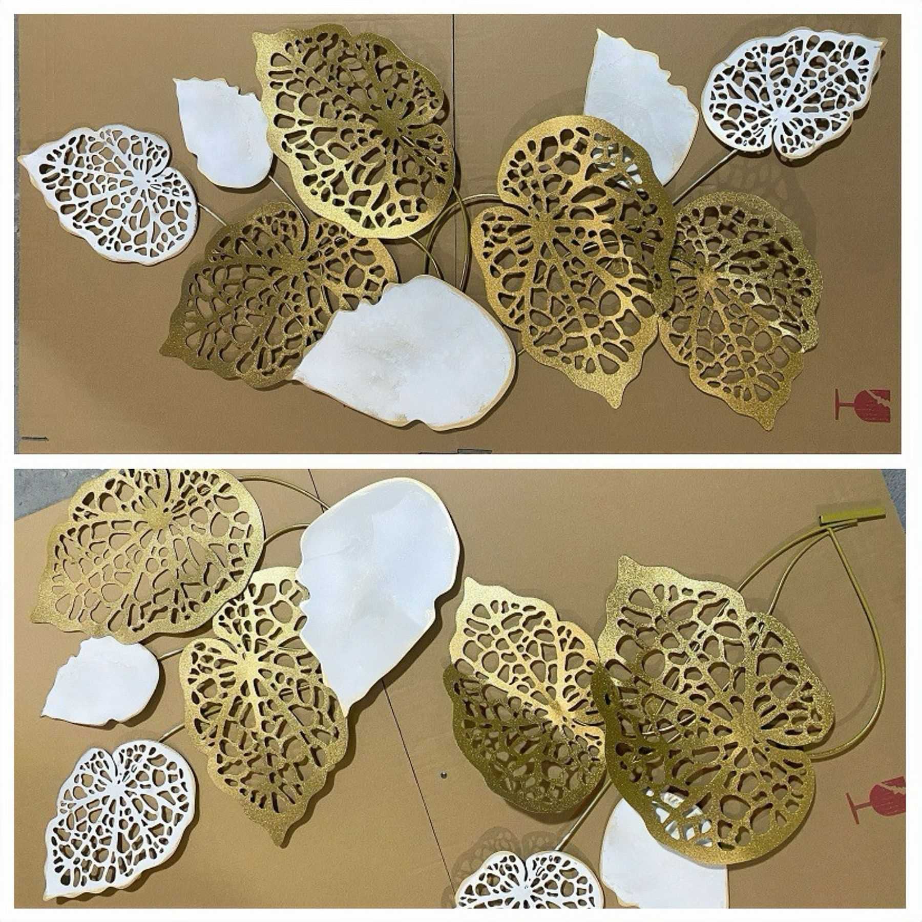 拆装发货铁艺立体铁艺挂墙金属工艺品客厅墙面壁饰背景画复古叶子