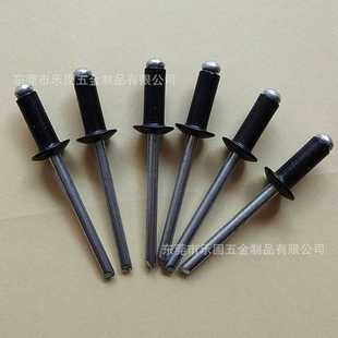 源头工厂直供烤漆铆钉黑色抽芯铆钉黑色拉铆钉4.8