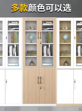 钢制文件柜办公储室玻璃门书柜皮资料63561凭物铁柜财务证柜带锁