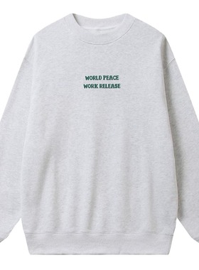 OneDaySober和平反内耗品牌字母印花 水洗纯棉圆领卫衣上衣情侣款