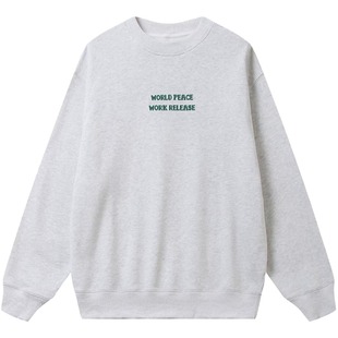 OneDaySober和平反内耗品牌字母印花 水洗纯棉圆领卫衣上衣情侣款