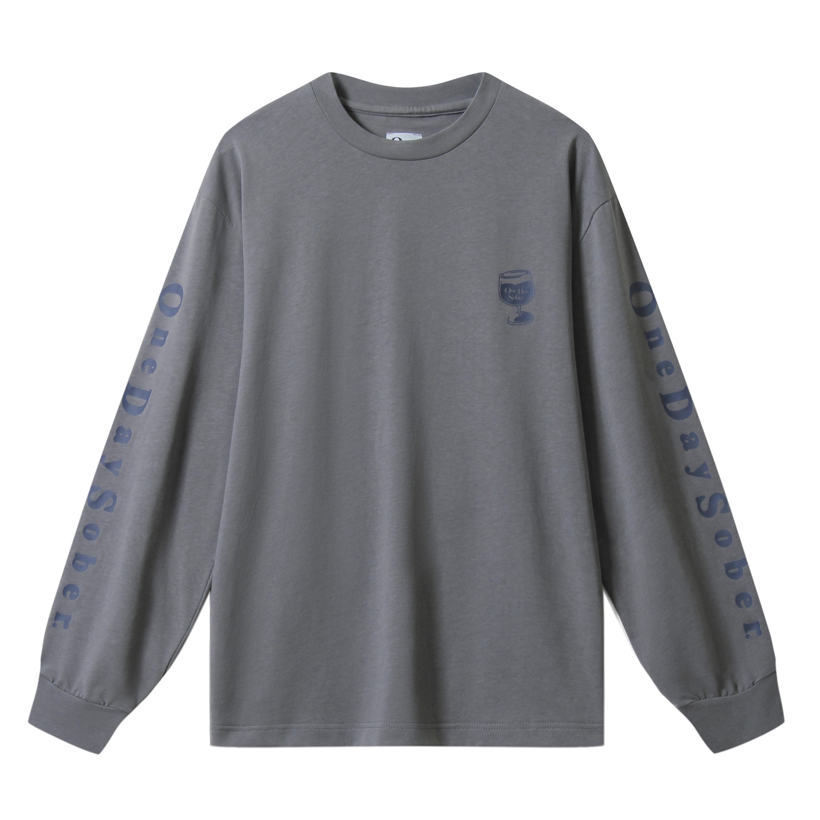 OneDaySober酒杯印花百搭长袖T恤