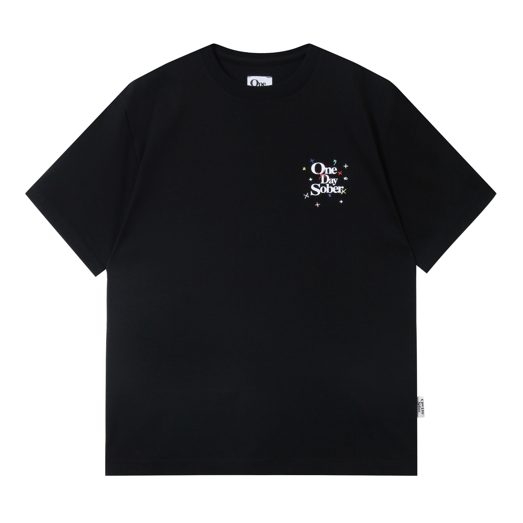 OneDaySober刺绣印花丝光棉短袖